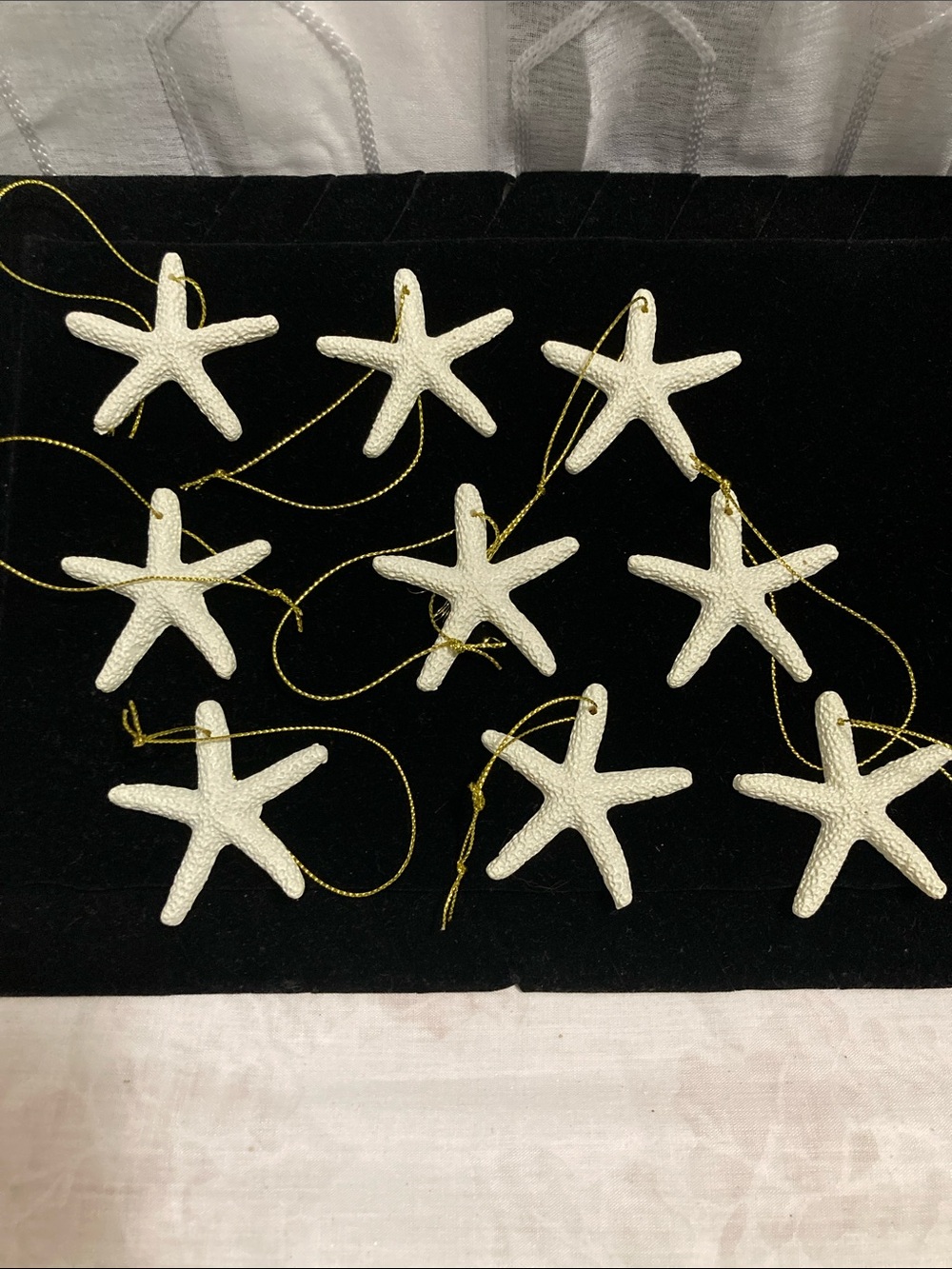 White Starfish Holiday Ornaments - Coastal Home Holiday Decor